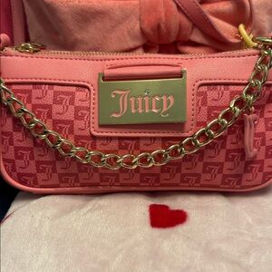 Juicy Couture Pink Shoulder Bag with Gold Chain
